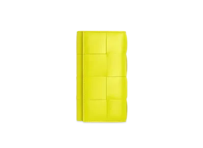 Bottega Veneta Maxi Intrecciato Calfskin Bi-fold Long Wallet "Kiwi"