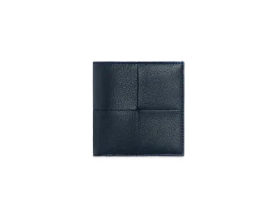 Bottega Veneta Casette Maxi Intrecciato Calfskin Slim Bi-fold Wallet "Space/Pool"