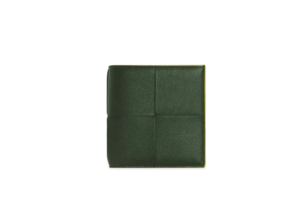 Bottega Veneta Casette Maxi Intrecciato Calfskin Slim Bi-fold Wallet "Camping/Pollen"