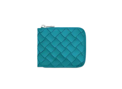 Bottega Veneta Intrecciato Rubber xNylon Compact Zip Around Wallet "Blaster"