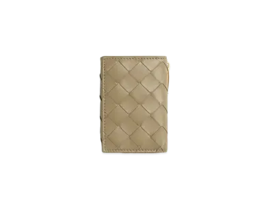 Bottega Veneta Intrecciato Lambskin Tiny Trifold Zippered Wallet "Taupe"
