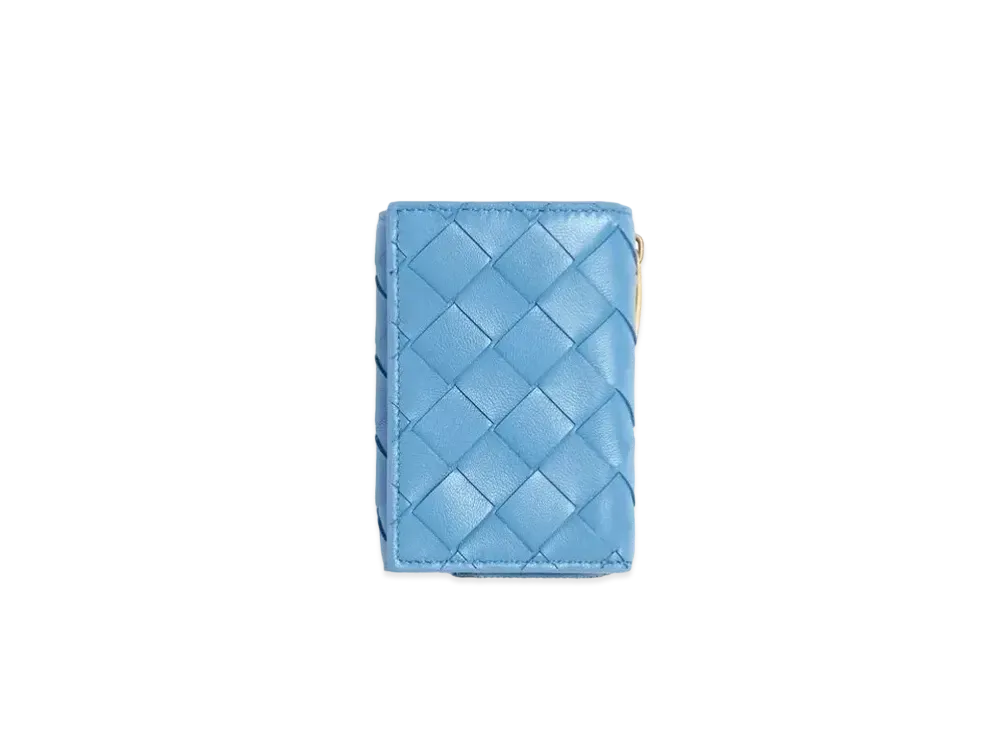 Bottega Veneta Intrecciato Lambskin Tiny Trifold Zippered Wallet "Windswept"