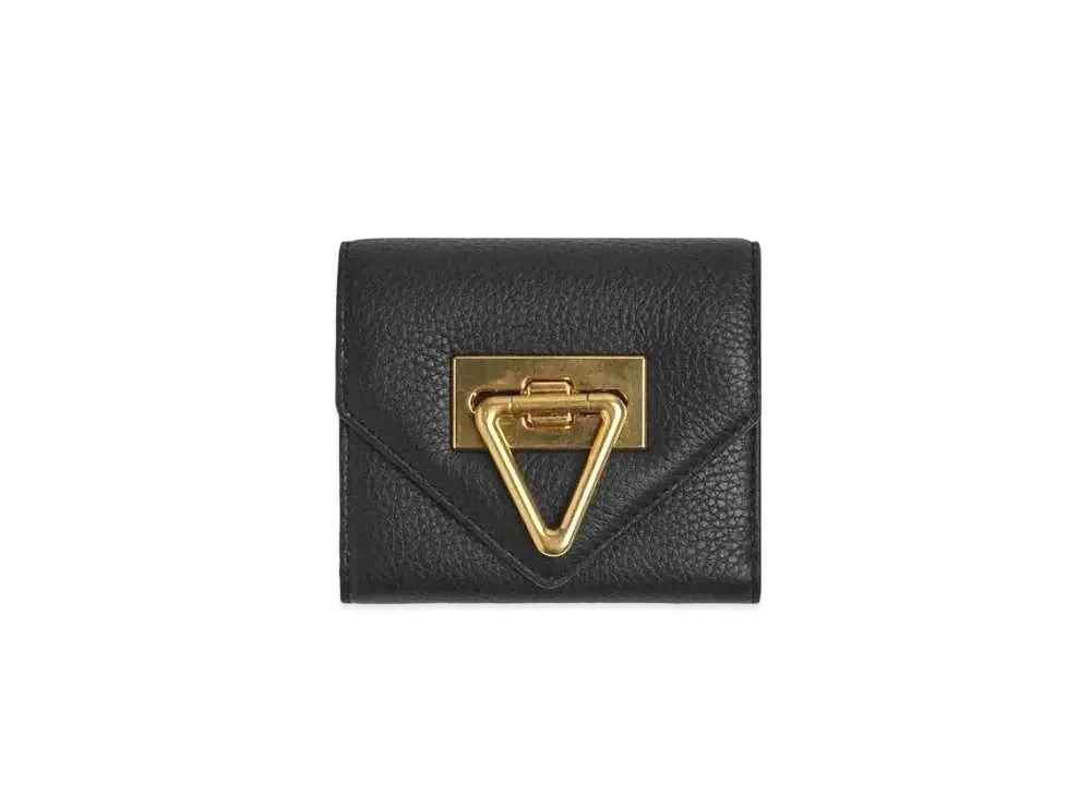 Bottega Veneta Saint Germain Calfskin Trifold Mini Wallet "Black"