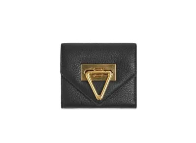 Bottega Veneta Saint Germain Calfskin Trifold Mini Wallet "Black"