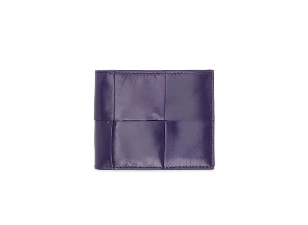 Bottega Veneta Casette Maxi Intrecciato Paper Calf Bi-fold Wallet "Anemone"