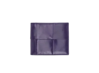 Bottega Veneta Casette Maxi Intrecciato Paper Calf Bi-fold Wallet "Anemone"