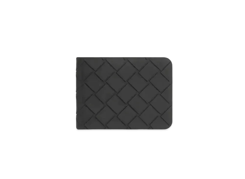 Bottega Veneta Intrecciato Rubber Bi-fold Wallet "Black"