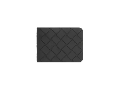 Bottega Veneta Intrecciato Rubber Bi-fold Wallet "Black"