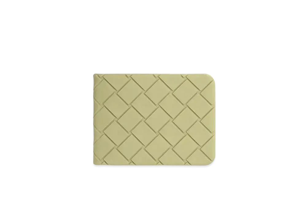 Bottega Veneta Intrecciato Rubber Bi-fold Wallet "Travertine"