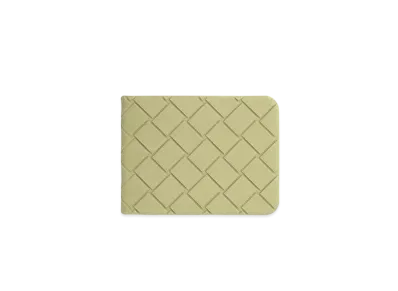Bottega Veneta Intrecciato Rubber Bi-fold Wallet "Travertine"