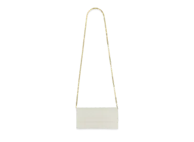 Bottega Veneta Intrecciato Calfskin Chain Wallet "Chalk"