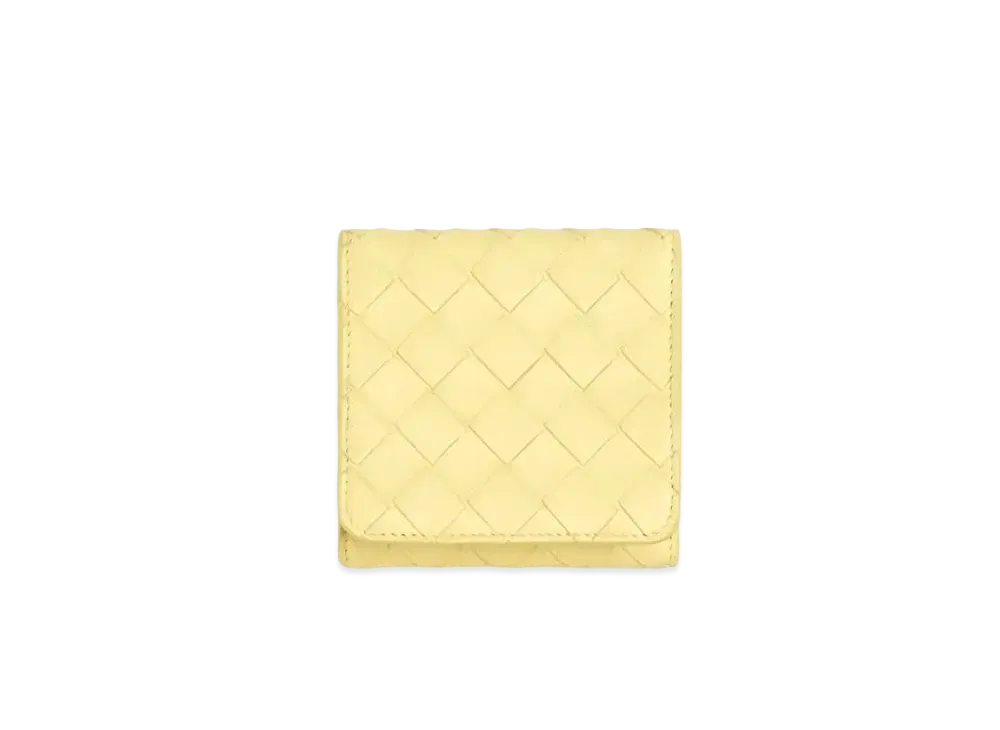 Bottega Veneta Intrecciato Lambskin Compact Trifold Wallet "Ice Cream"