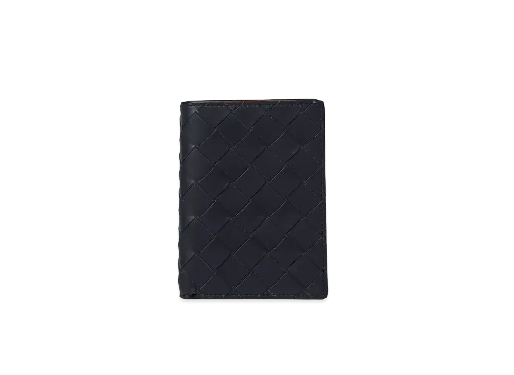 Bottega Veneta Intrecciato Calfskin Bi-fold Flap Wallet "Dark Green/Travertine"