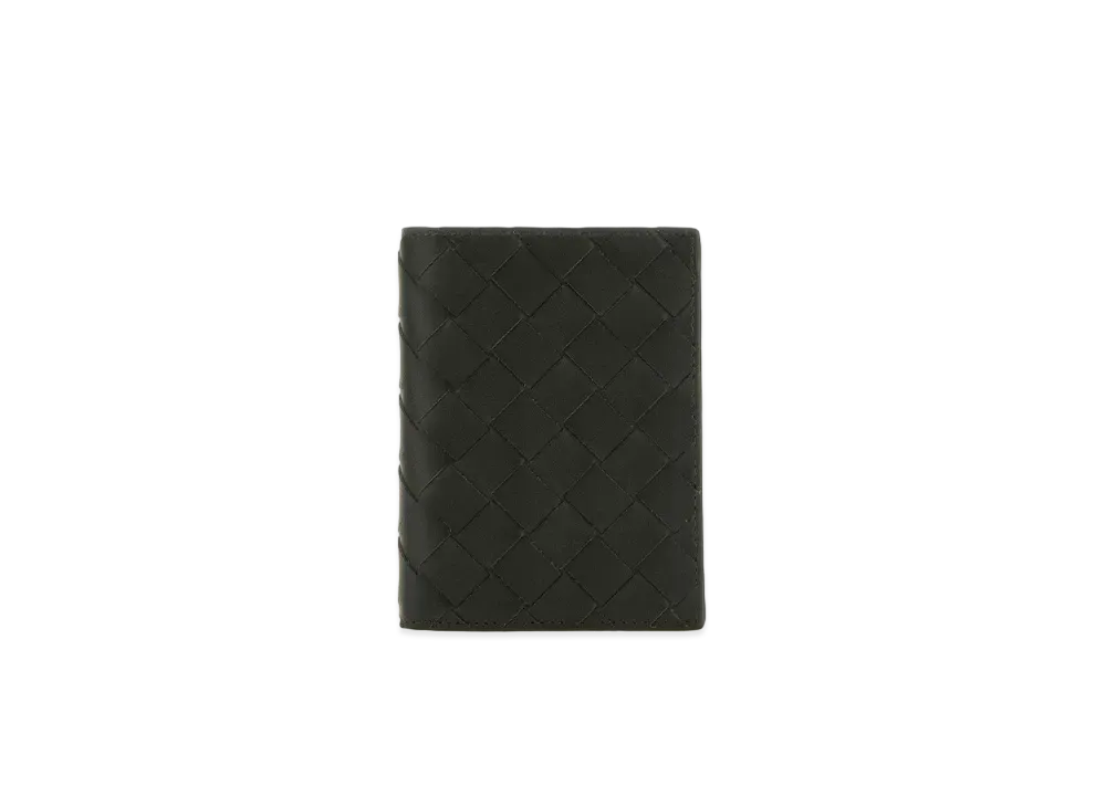 Bottega Veneta Intrecciato Calfskin Bi-fold Flap Wallet "Black"