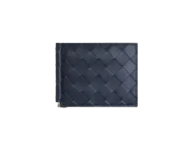Bottega Veneta Intrecciato Calfskin Bi-fold Wallet With Money Clip "Space/Cob"
