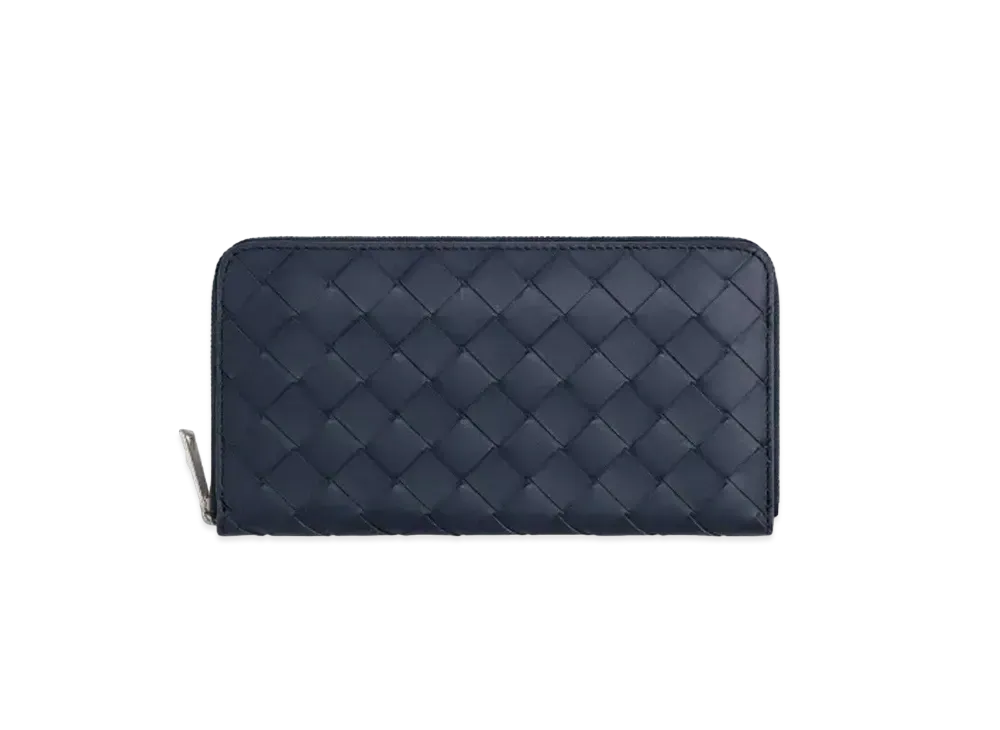 Bottega Veneta Intrecciato Calfskin Zip Around Wallet "Space/Cob"