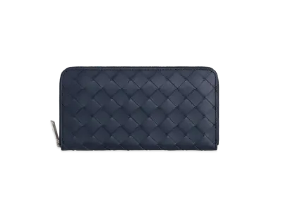 Bottega Veneta Intrecciato Calfskin Zip Around Wallet "Space/Cob"