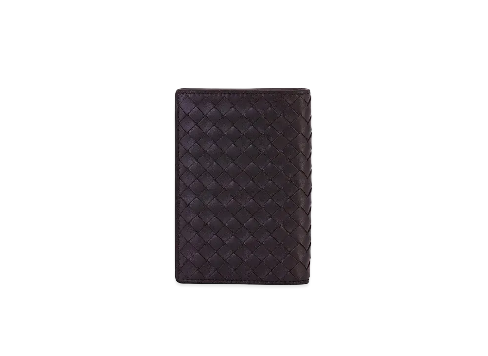Bottega Veneta Intrecciato Lambskin Passport Case "Espresso"