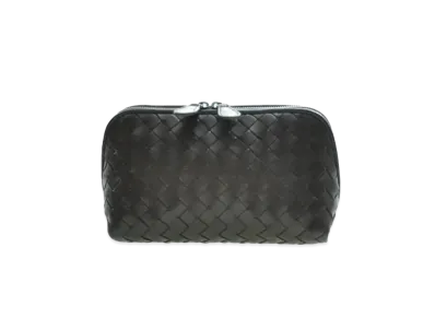 Bottega Veneta Intrecciato Lambskin Cosmetic Pouch "Ebano"