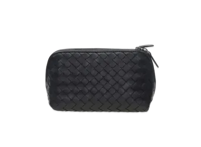 Bottega Veneta Intrecciato Lambskin Cosmetic Pouch "Black"