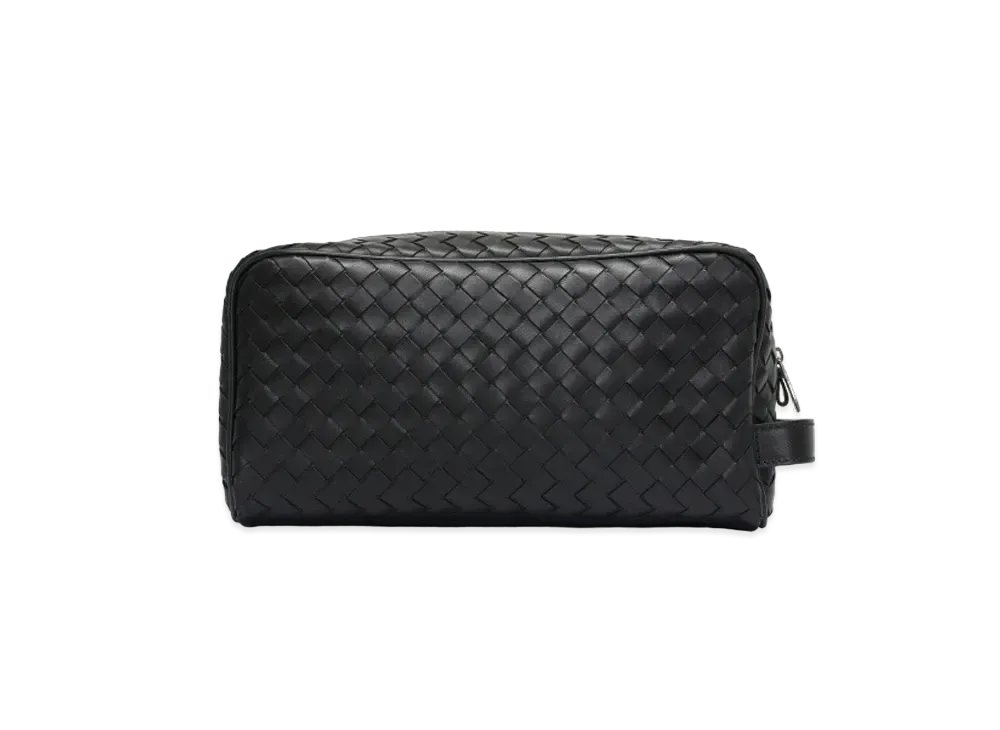 Bottega Veneta Intrecciato Calfskin Travel Pouch "Black"