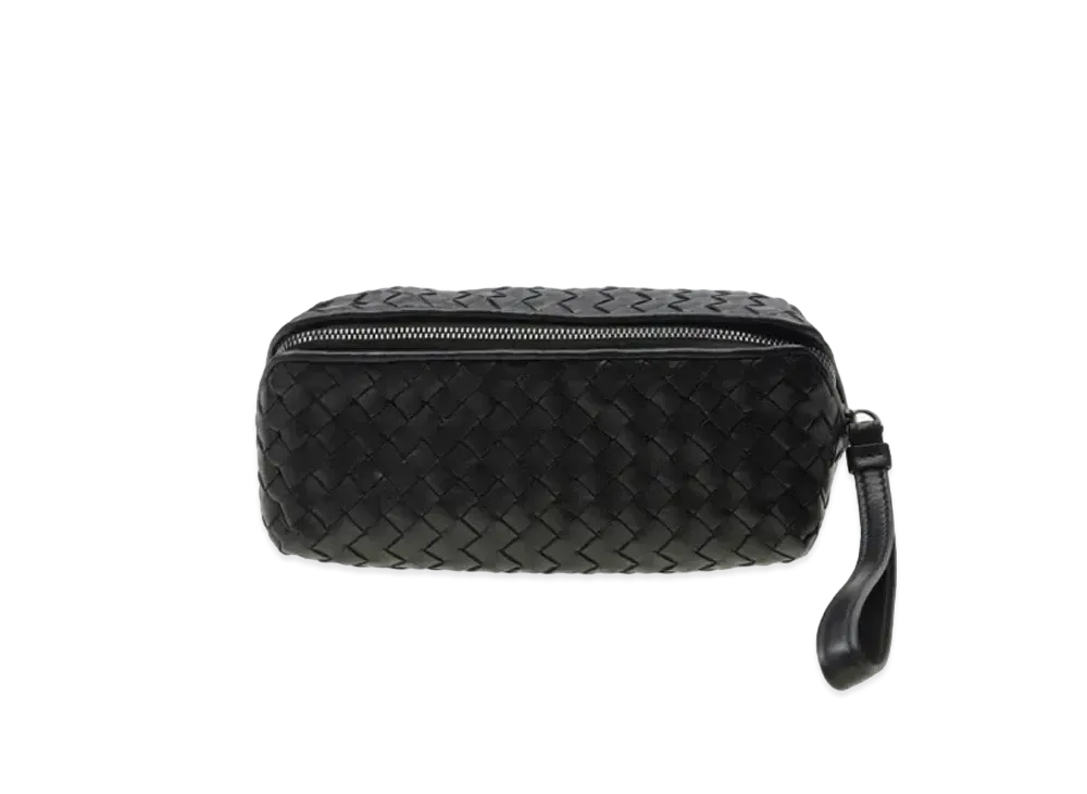 Bottega Veneta Intrecciato Lambskin Cosmetic Pouch "Black"