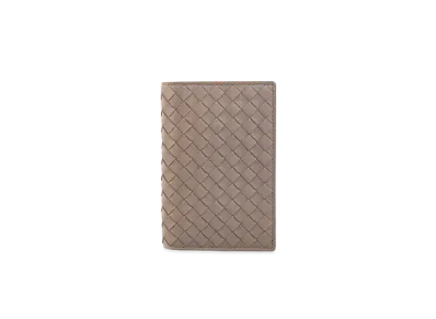 Bottega Veneta Intrecciato Lambskin Passport Case "Limestone"