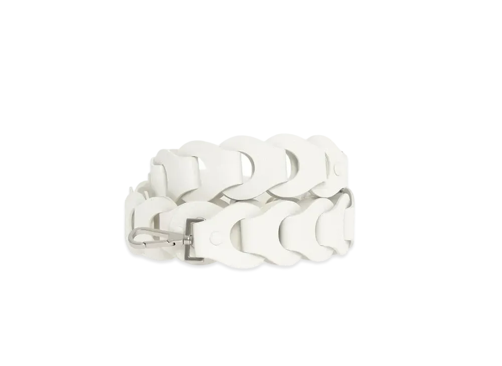 Bottega Veneta Soft Leather Chain Shaped Shoulder Strap "White"