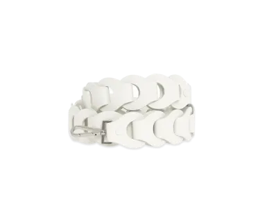 Bottega Veneta Soft Leather Chain Shaped Shoulder Strap "White"