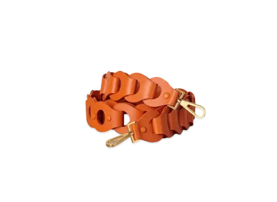 Bottega Veneta Soft Leather Chain Shaped Shoulder Strap "Orange"