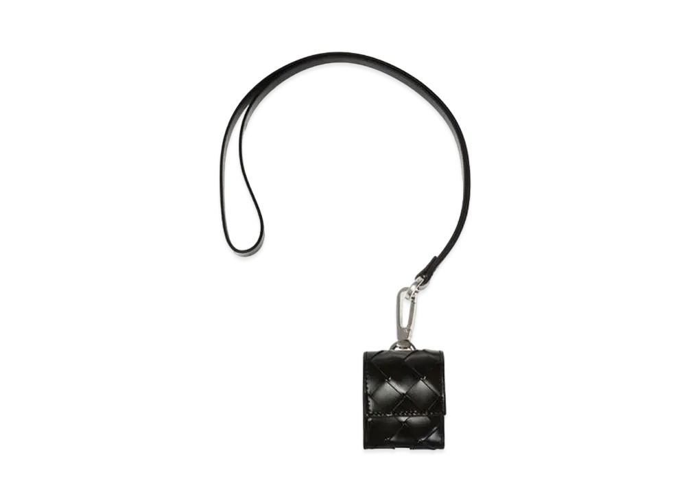Bottega Veneta Intrecciato Calfskin AirPods Case "Black"