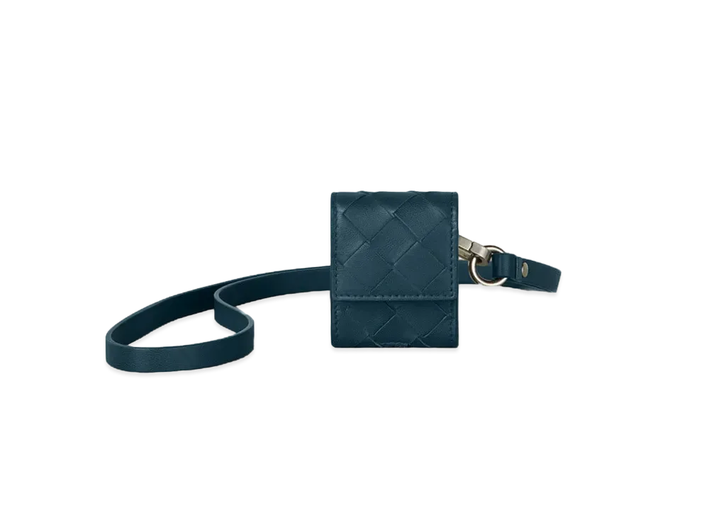Bottega Veneta Intrecciato Calfskin AirPods Case "Deep Blue"