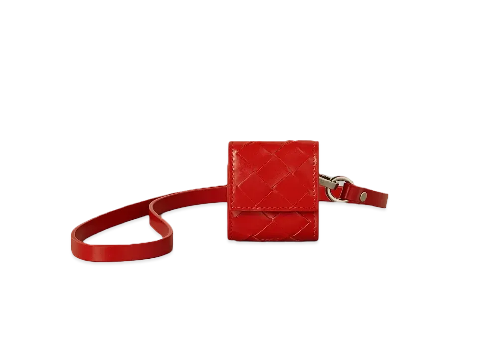 Bottega Veneta Intrecciato Calfskin AirPods Case "Red"