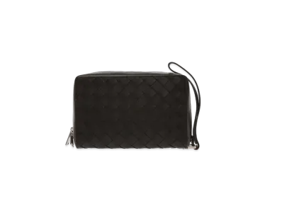 Bottega Veneta Intrecciato Lambskin Wrist Strap Clutch "Black"