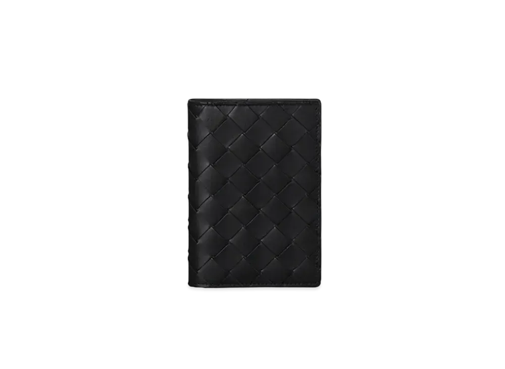 Bottega Veneta Intrecciato Calfskin Passport Case "Black"