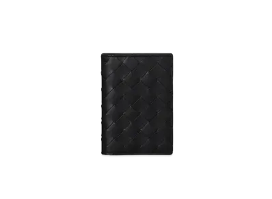 Bottega Veneta Intrecciato Calfskin Passport Case "Black"