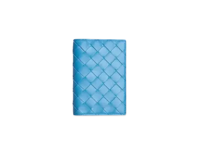 Bottega Veneta Intrecciato Lambskin Calfskin Passport Case "Swimming Pool"