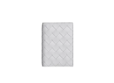 Bottega Veneta Intrecciato Lambskin Calfskin Passport Case "White"