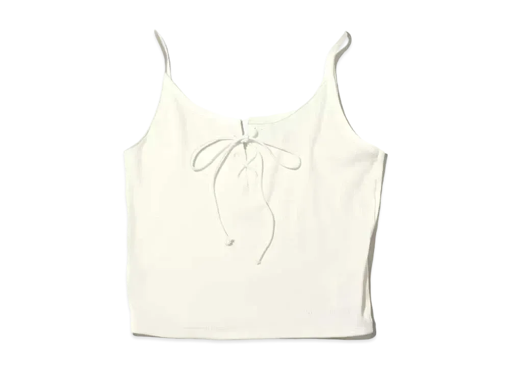 atmos pink Lace Up Cami "White"