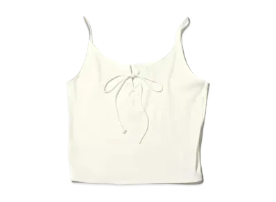 atmos pink Lace Up Cami "White"