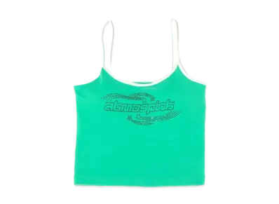 atmos pink Rhinestone Logo Camisole "Green"