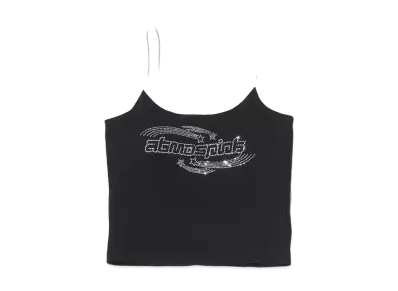 atmos pink Rhinestone Logo Camisole "Black"