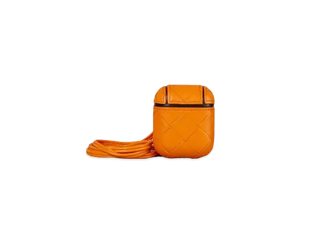 Bottega Veneta Intrecciato Lambskin AirPods Case "Orange"