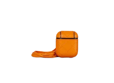 Bottega Veneta Intrecciato Lambskin AirPods Case "Orange"