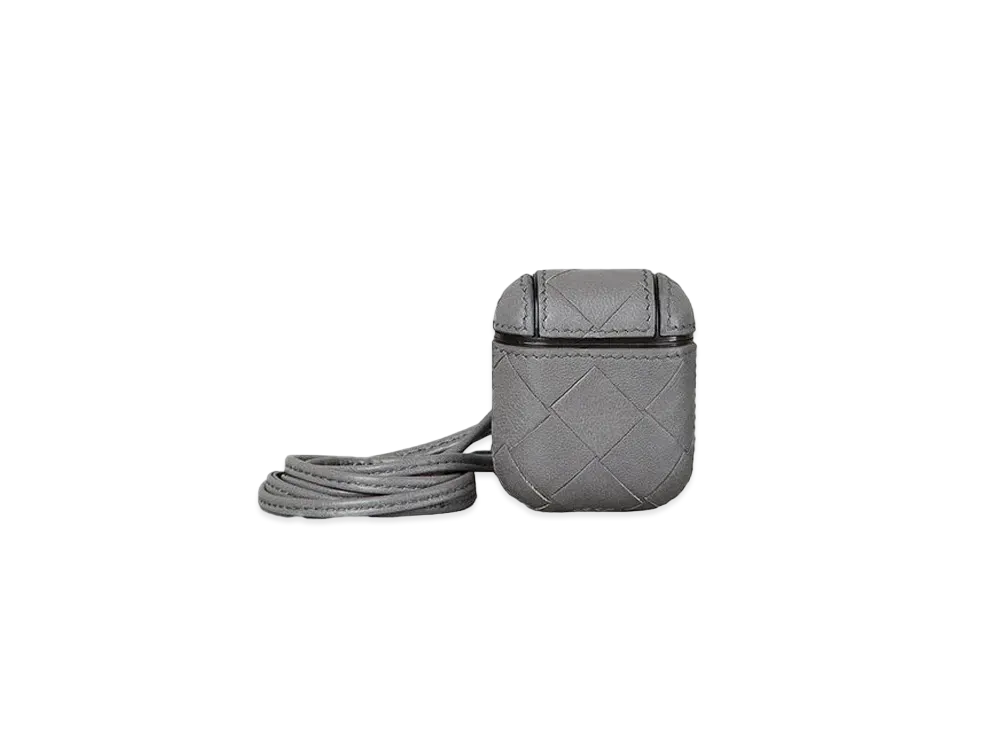 Bottega Veneta Intrecciato Lambskin AirPods Case "Cement"