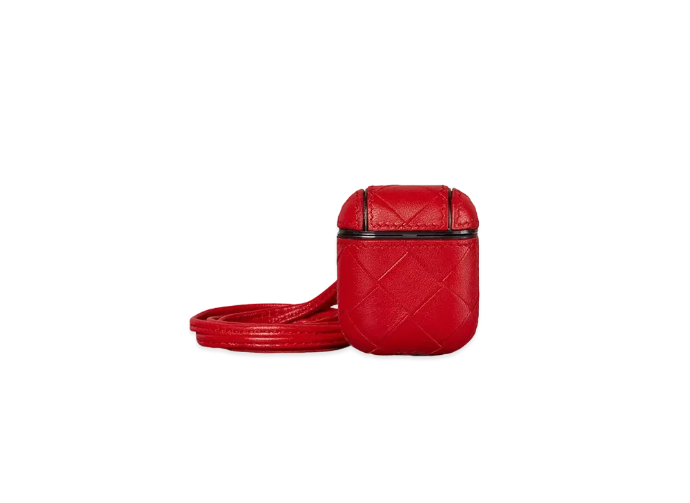 Bottega Veneta Intrecciato Lambskin AirPods Case "Red"