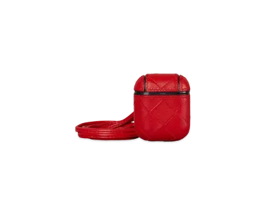 Bottega Veneta Intrecciato Lambskin AirPods Case "Red"