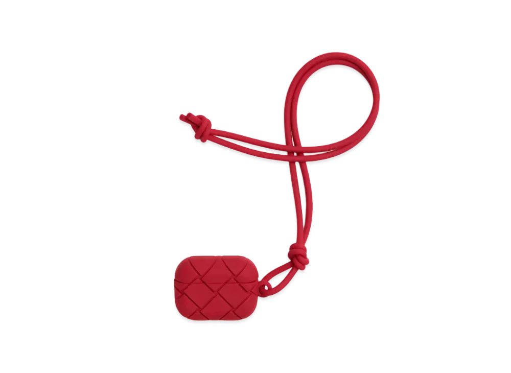 Bottega Veneta Intrecciato Rubber Silicon Airpods Pro Case "Apple Candy"