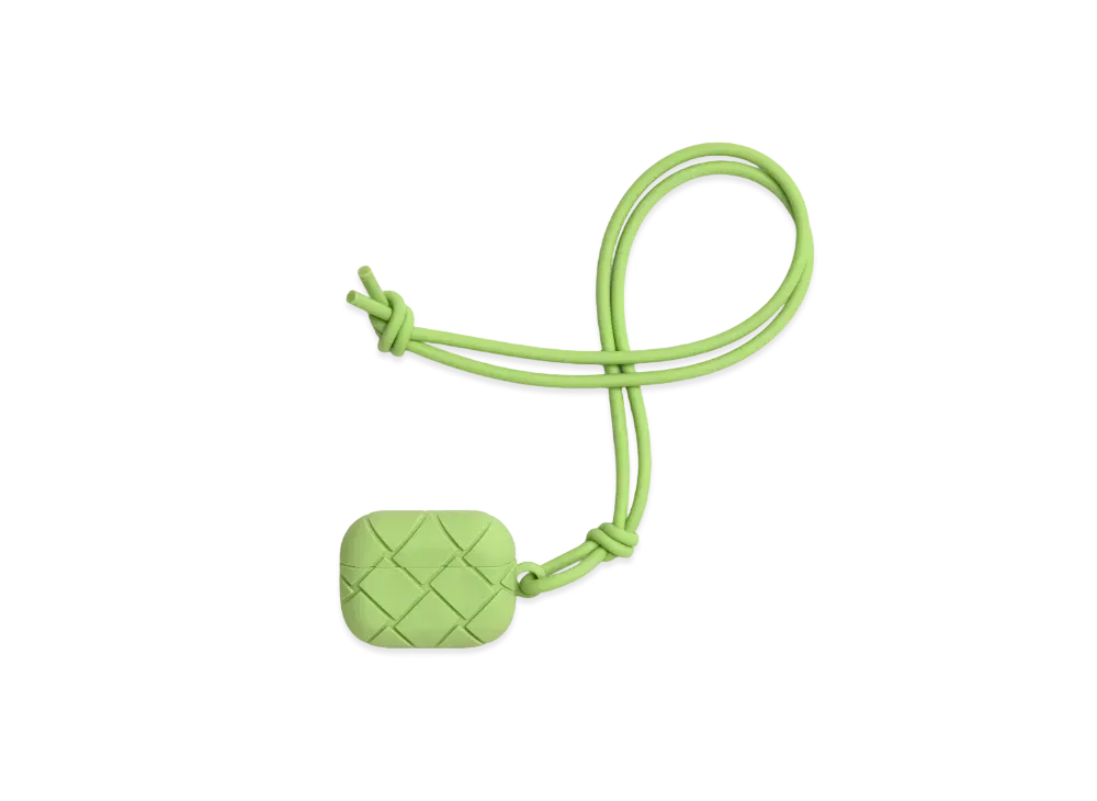 Bottega Veneta Intrecciato Rubber Silicon Airpods Pro Case "Pistachio"