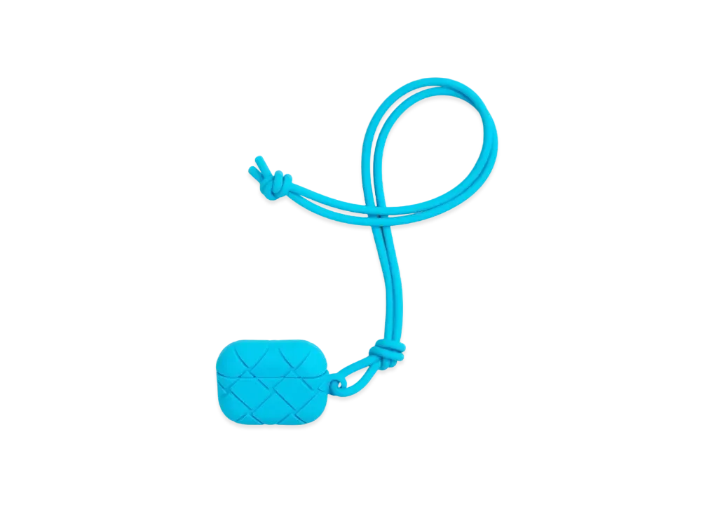 Bottega Veneta Intrecciato Rubber Silicon Airpods Pro Case "Pool"
